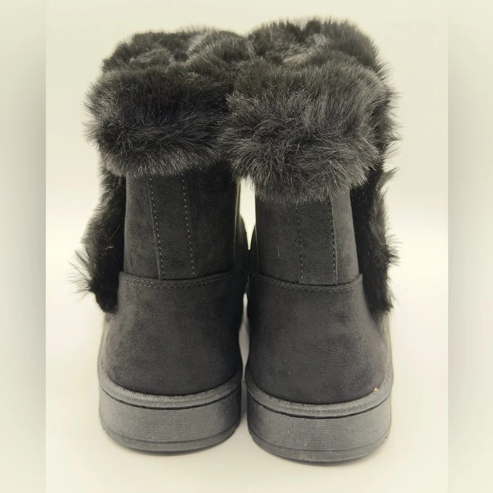 Brand New Women's SO Paulina Black Faux Fur-Lined Winter Boots Size 8.5